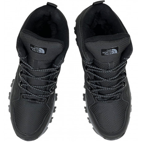 Ботинки The North Face Hedgehog Hike Mid Black Grey с мехом